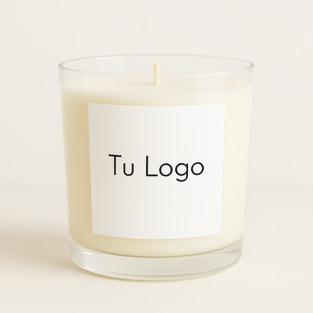 Velas personalizadas con Tu Logo ( 1 mecha ) - Custom candles with your Logo (1 wick)